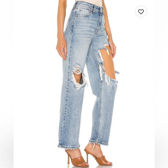 FREE PEOPLE STRAIGHT LEG DISTRESSED RIPPED JEANS - Picture 3 of 8
